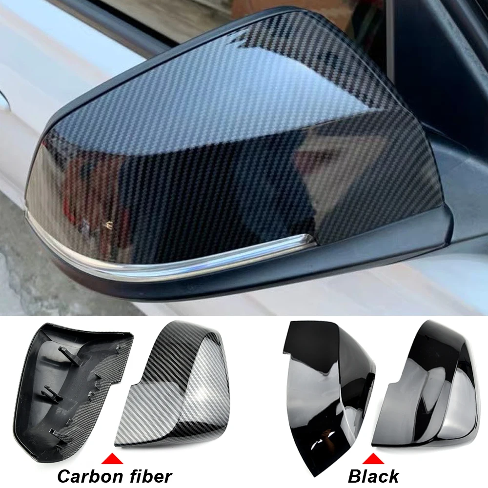 1 Pair Rearview Mirror Cover Side Wing Rear View Mirror Case Covers Glossy Black For BMW F20 F21 F22 F30 F32 F36 X1 F87 M3 