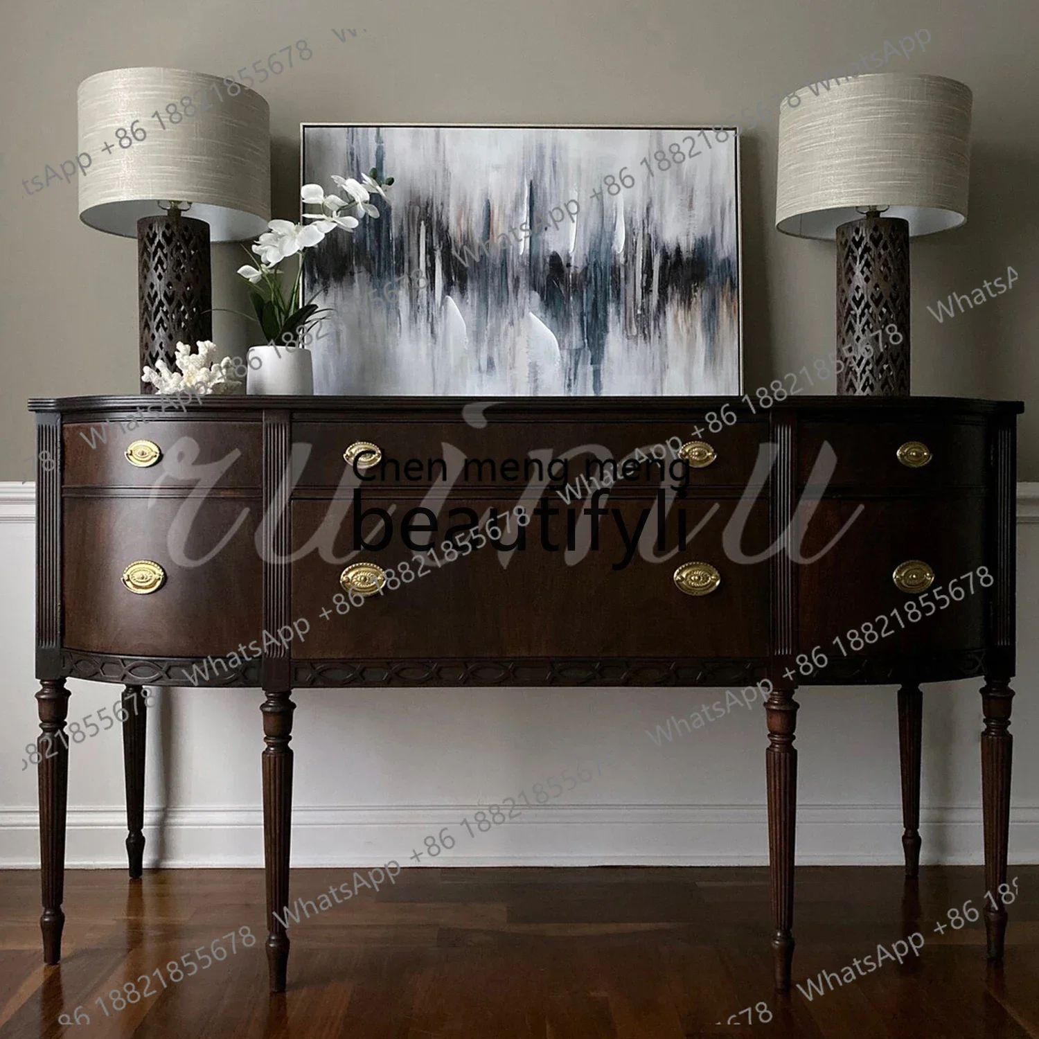 

zqxFrench antique entrance cabinet villa living room partition cabinet retro small foyer locker