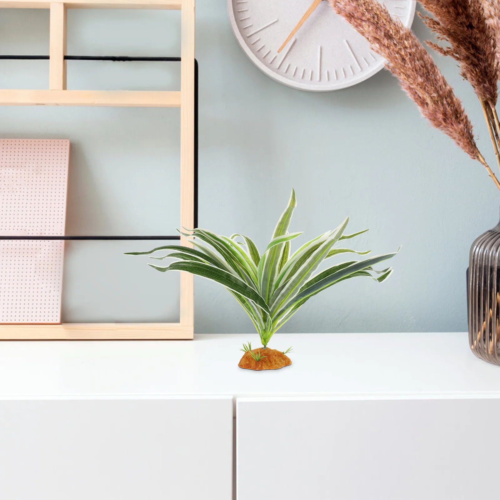 

Reptile Habitat Artificial Green Plant Decoration Realistic Simulation Reptile Tank Ornament Safe Climbing Plants