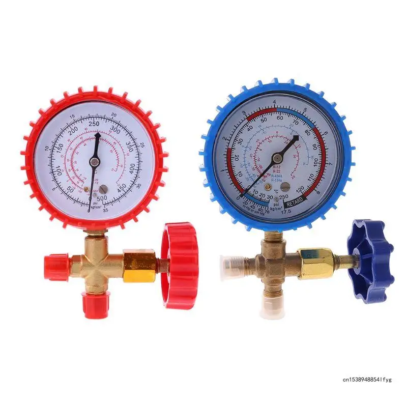 220PSI 500PSI Professional Air Conditioning Refrigerant Recharge Pressure Gauge Manometer