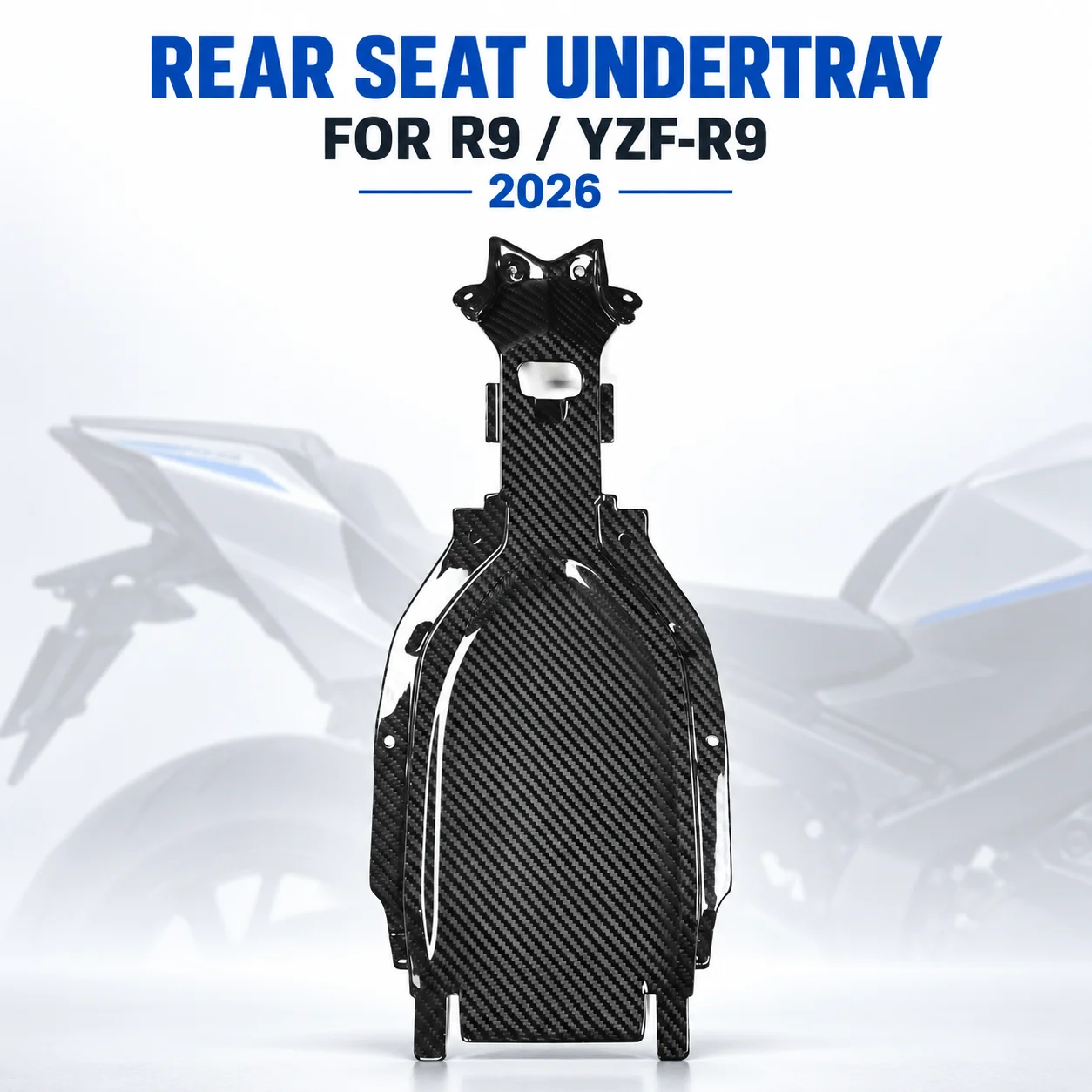 Rear Seat Undertray Panel Tail Bottom Cover Carbon Fiber Rear Tail Section Trim for Yamaha R9 YZF-R9 2026 Motorcycle Accessories