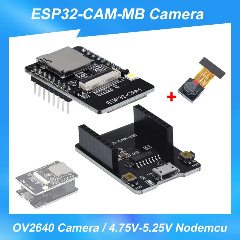 

ESP32-CAM-Mb WIFI-Bluetooth Development Board with Ov2640 Camera Module MICRO USB to Serial Port CH340G 4.75V-5.25V Nodemcu