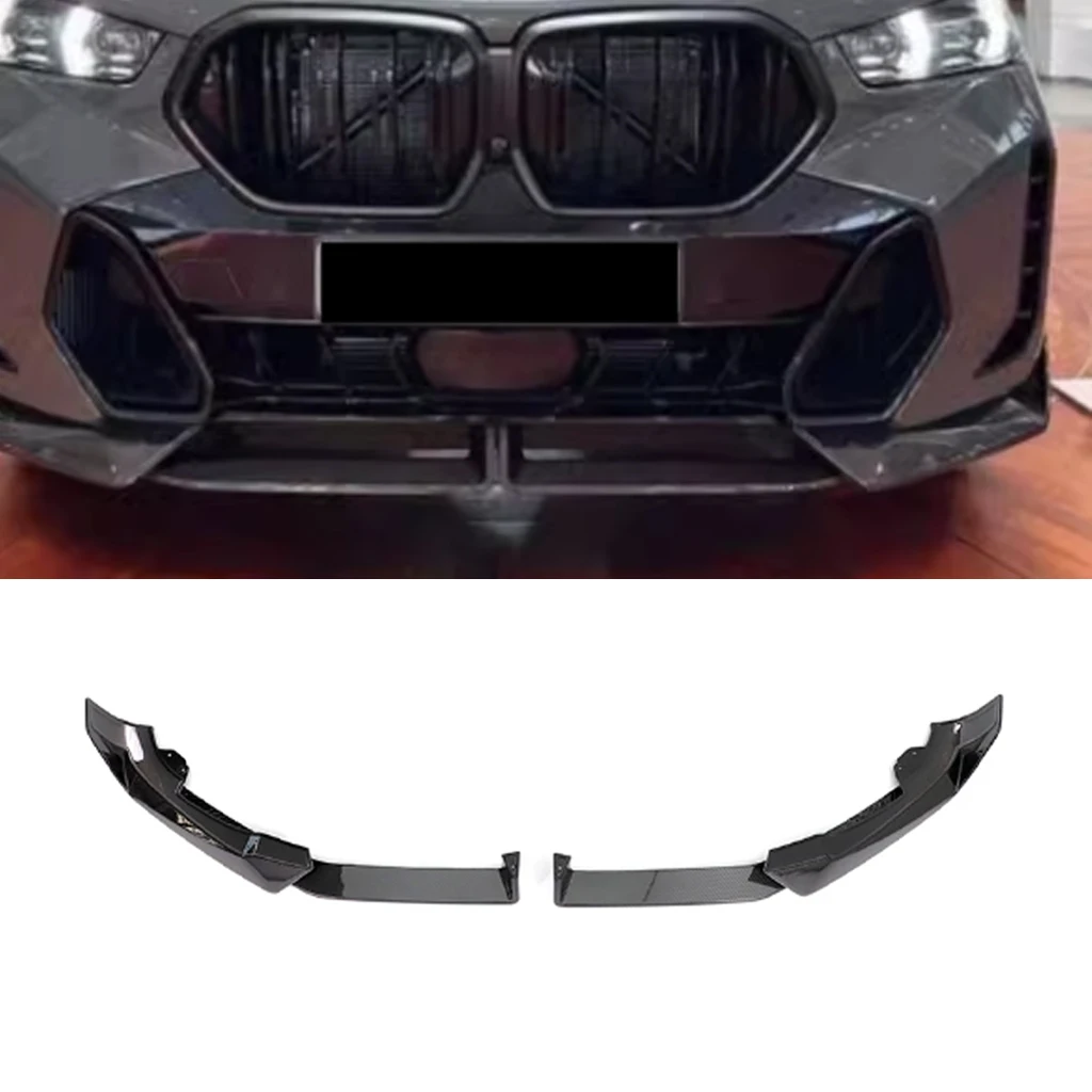 

Car Front Bumper Lip Spoiler Diffuser Splitters Body Kit Aprons Cover Guard Trim For BMW X6 G06 LCI M Sport 2023 2024