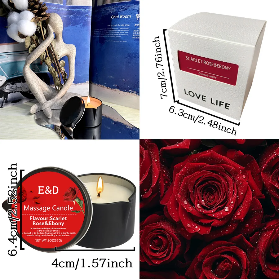 Massage Oil Candle, for Stress Relief and Skin Moisturizing, Scented Candles Aromatherapy SM Product Spa Essentials, Luxury Cand