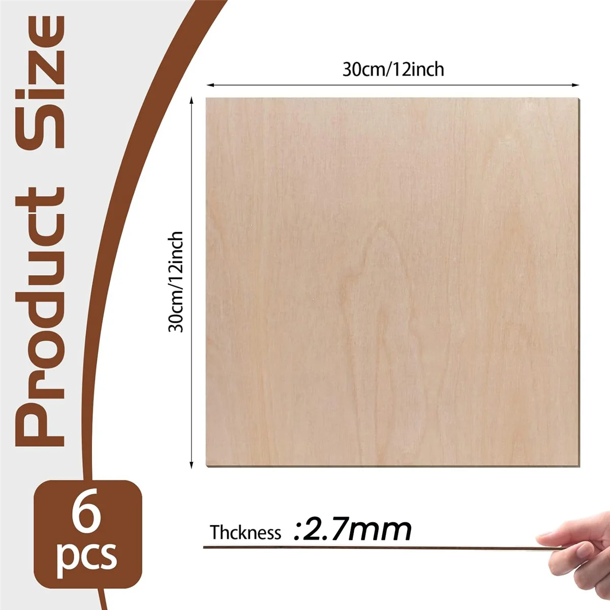 Trending Now 6 Pcs Plywood, Thick Unfinished Wood for Crafts Laser Cutting & Engraving, School DIY Projects, Painting, Fretwork