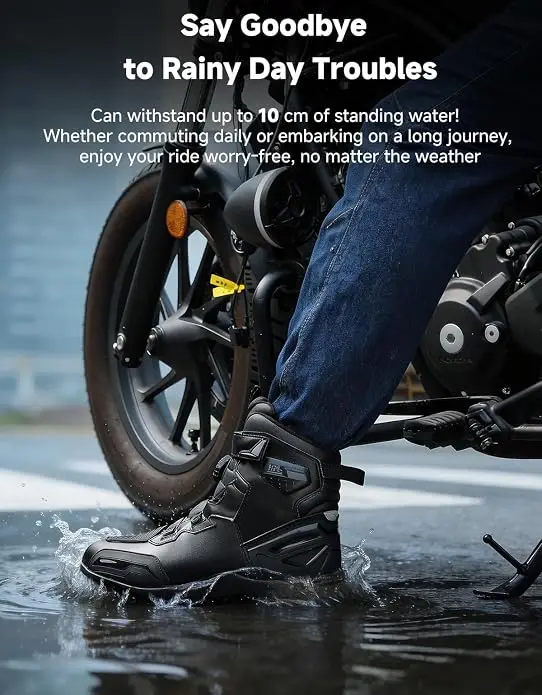 Motorcycle Riding Shoes Waterproof Short Boots for Men Comfortable Lining Ankle Protection Anti-Slip Motocross Off-Road Boots view 3