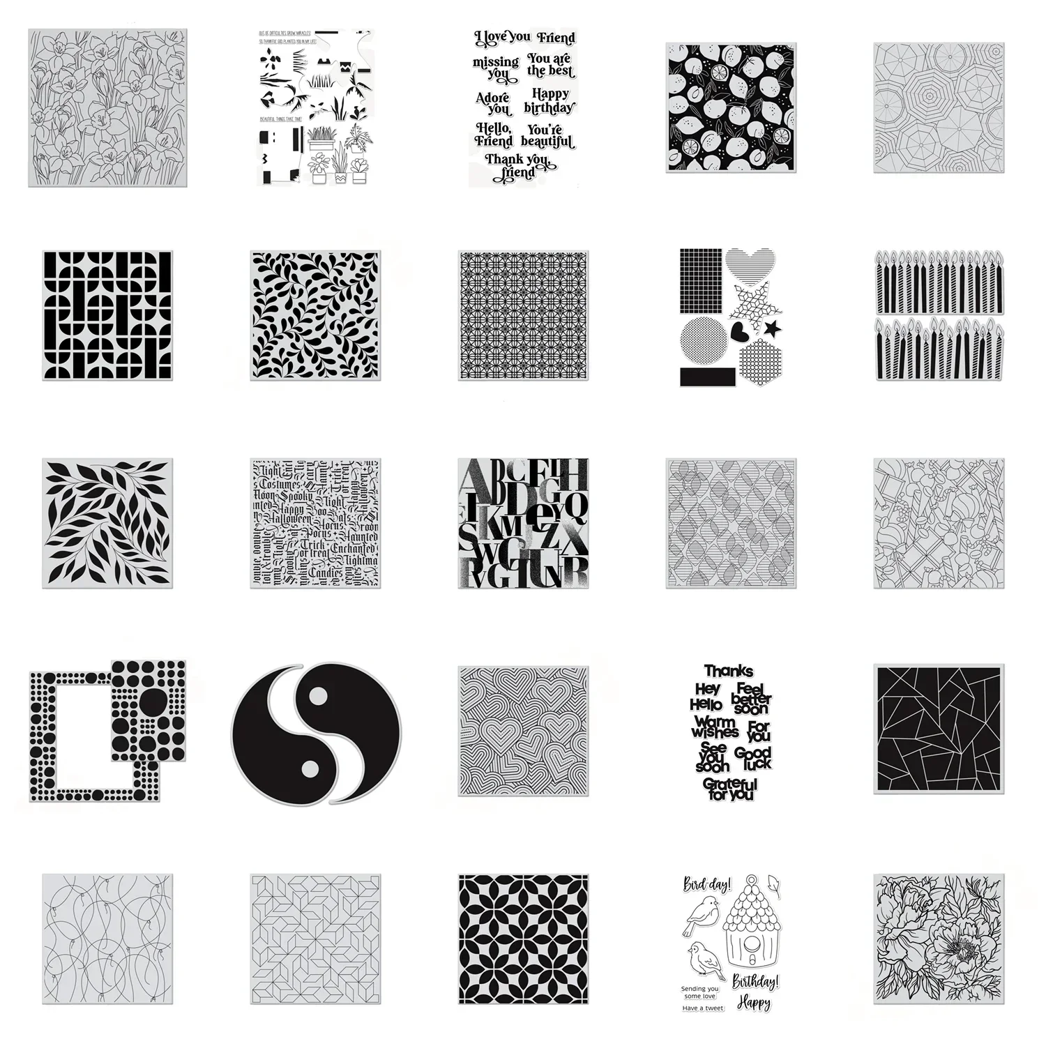 เรขาคณิตคริสต์มาสวันวาเลนไทน์พื้นหลังคําล้างแสตมป์สําหรับ Scrapbooking กระดาษตกแต่งกรอบ Craft Card