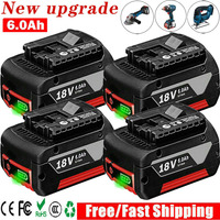 18V Battery 6.0Ah for Bosch Electric Drill BAT618 Rechargeable Li-ion Battery BAT609 BAT609G BAT618G BAT614 BAT619 Charger