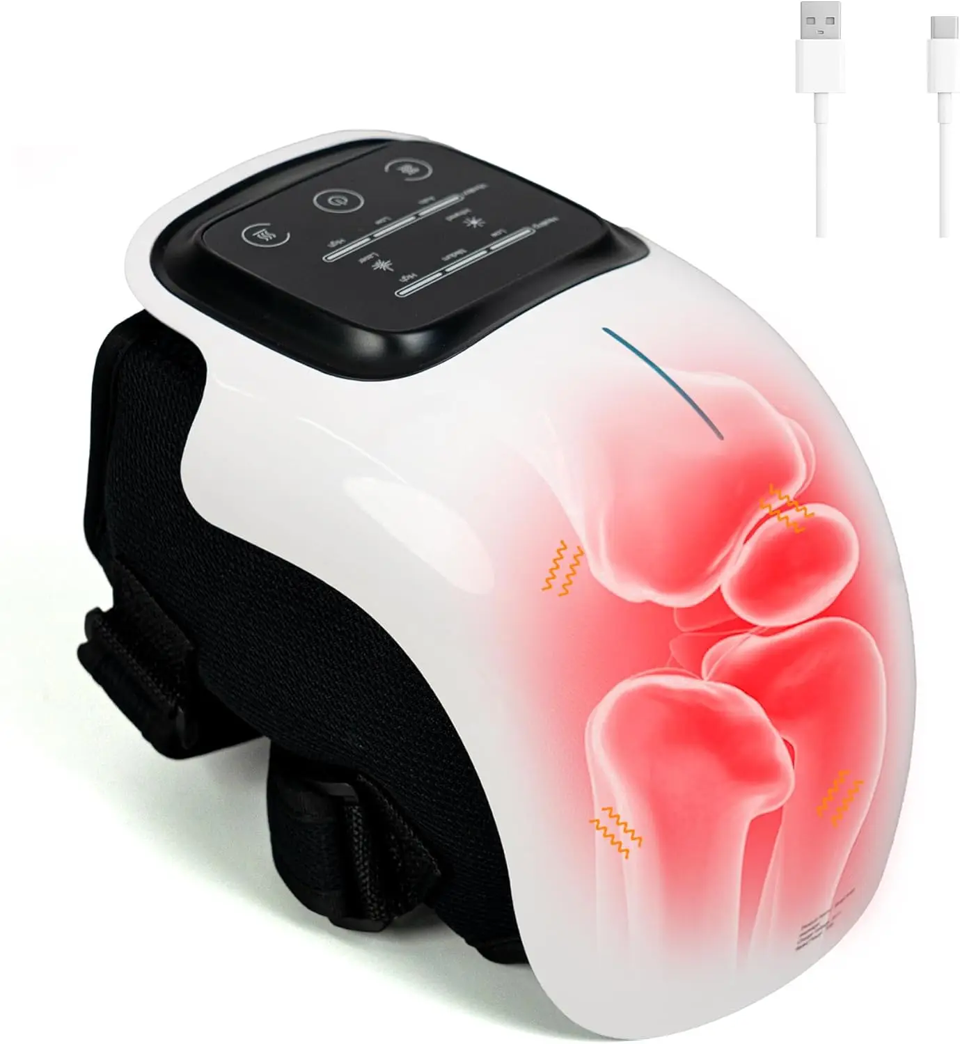 

2026 New Cordless Knee Massager with Heat, Red Light Therapy, 3 Vibration Modes & Heating Levels for Pain Relief - Ideal Gift