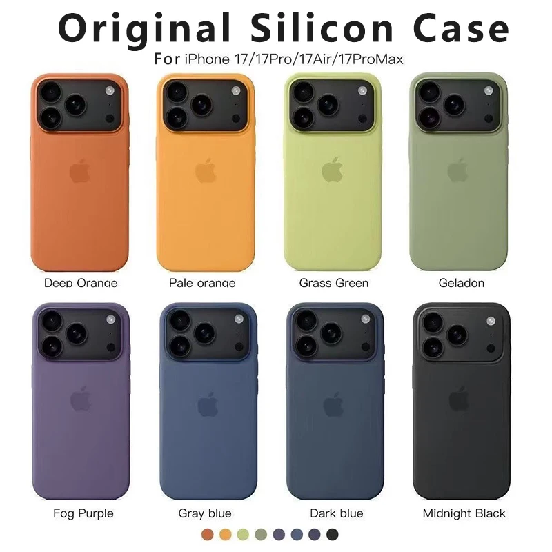 Funda de teléfono Apple de silicona Original oficial para iPhone 17 13 15 14 16 12 Pro funda para iPhone 13 14 11 12 15 17 16 Pro Max