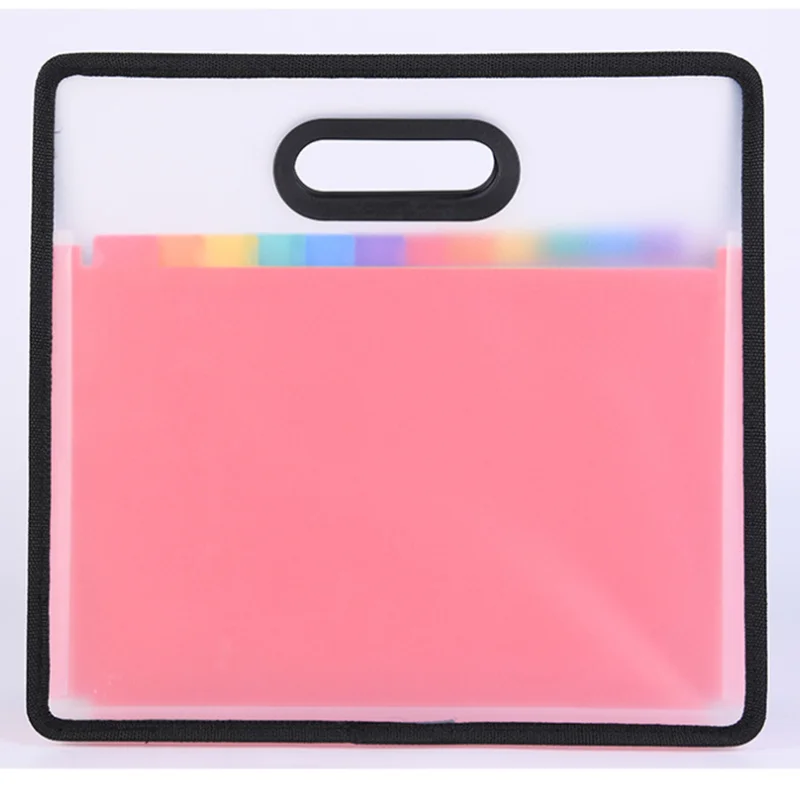 New Portable A4 Folder 12-layer Rainbow Accordion Case Organ Package Expanding Wallet Data File Ticket Clip Office Supplies