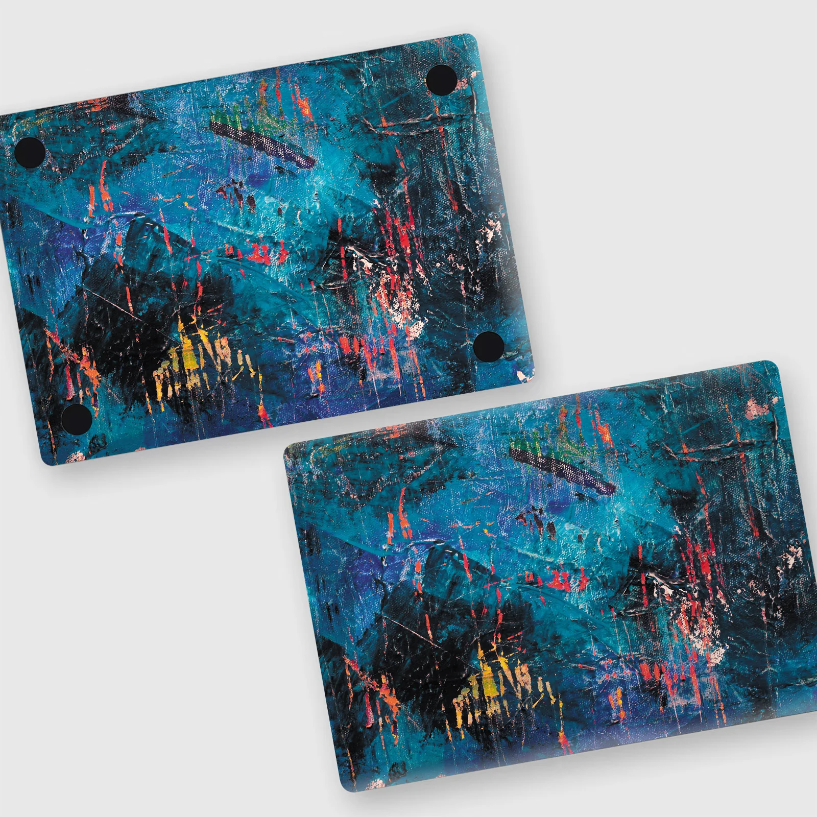 DIY 1 Set of 2 Piece Side-rendered Laptop Protective Film Colorful Self-adhesive Removable Laptop Decorative Sticker Decal