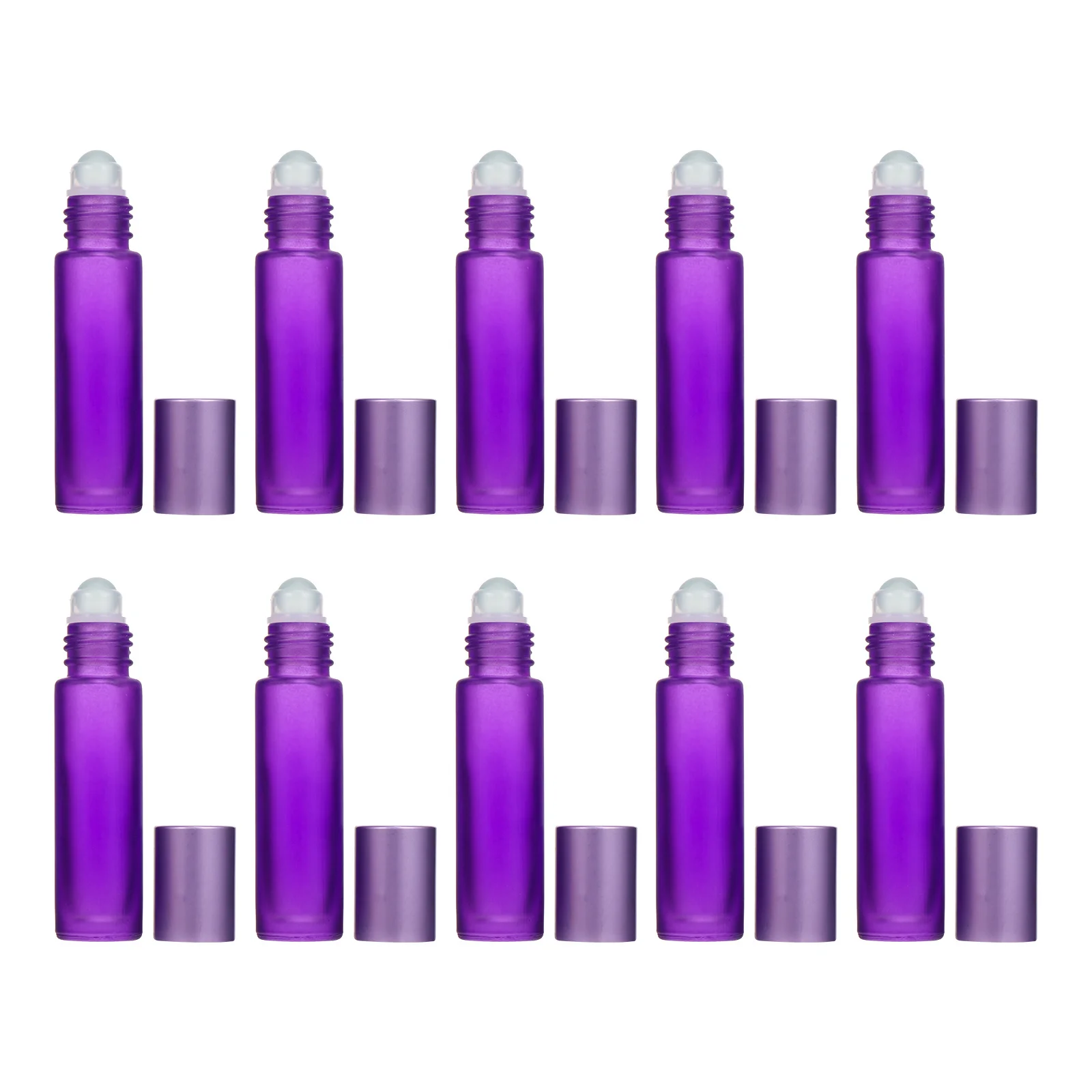 10Pcs 10Ml Essential Oil Bottles Glass Sub Bottles Roll-on Perfume Containers Reusable Leak-Proof Travel Vials