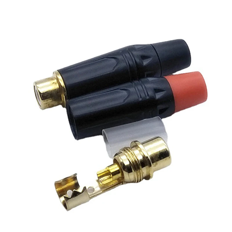 

1PCS RCA Audio And Video Plug Connector RCA Male Lotus Jack Black Plating Electrophoresis With Gold Plated Head
