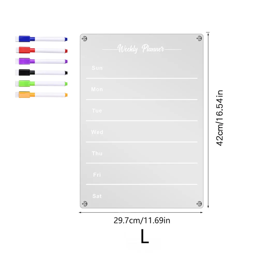 Easy To Clean for acrylic Calendar Notepad Refrigerator Weekly Planner 30*42cm Erasable Note Board Easy To Clean Board