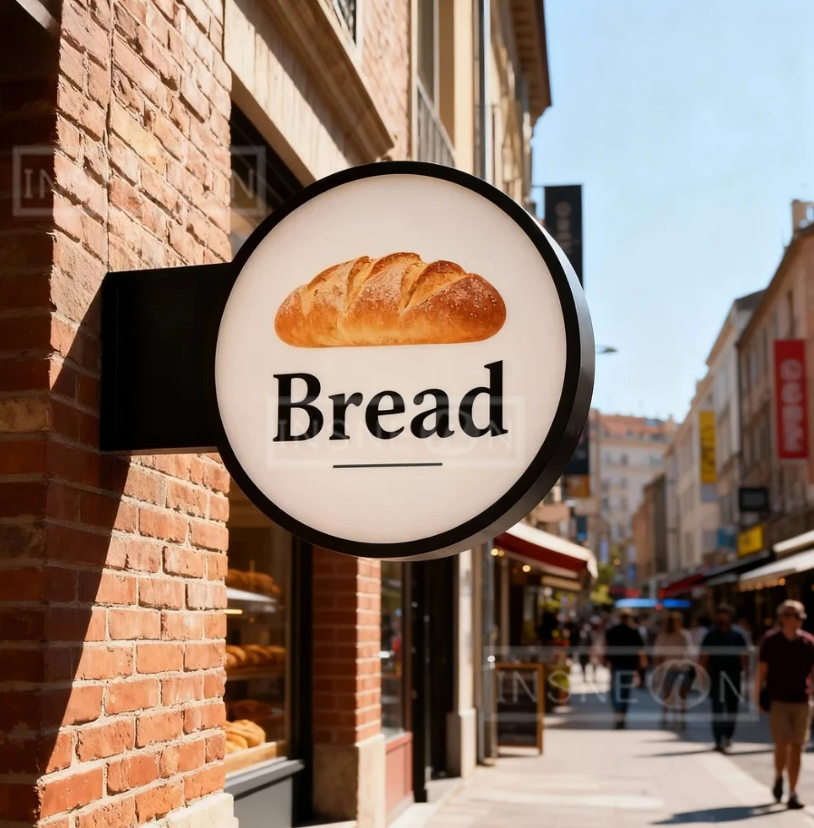 علامة شعار مضيئة مخصصة علامة شخصية مزدوجة الجوانب: صندوق دائرة شفرة ضوء لافتات إعلانية جدار Led شريط النيون الحلاق #3