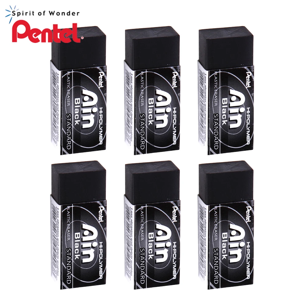 6pcs Japan Pentel Pencil Eraser Ain Series Students Have No Traces No Debris Art Sketches High Gloss Erasers School Stationery