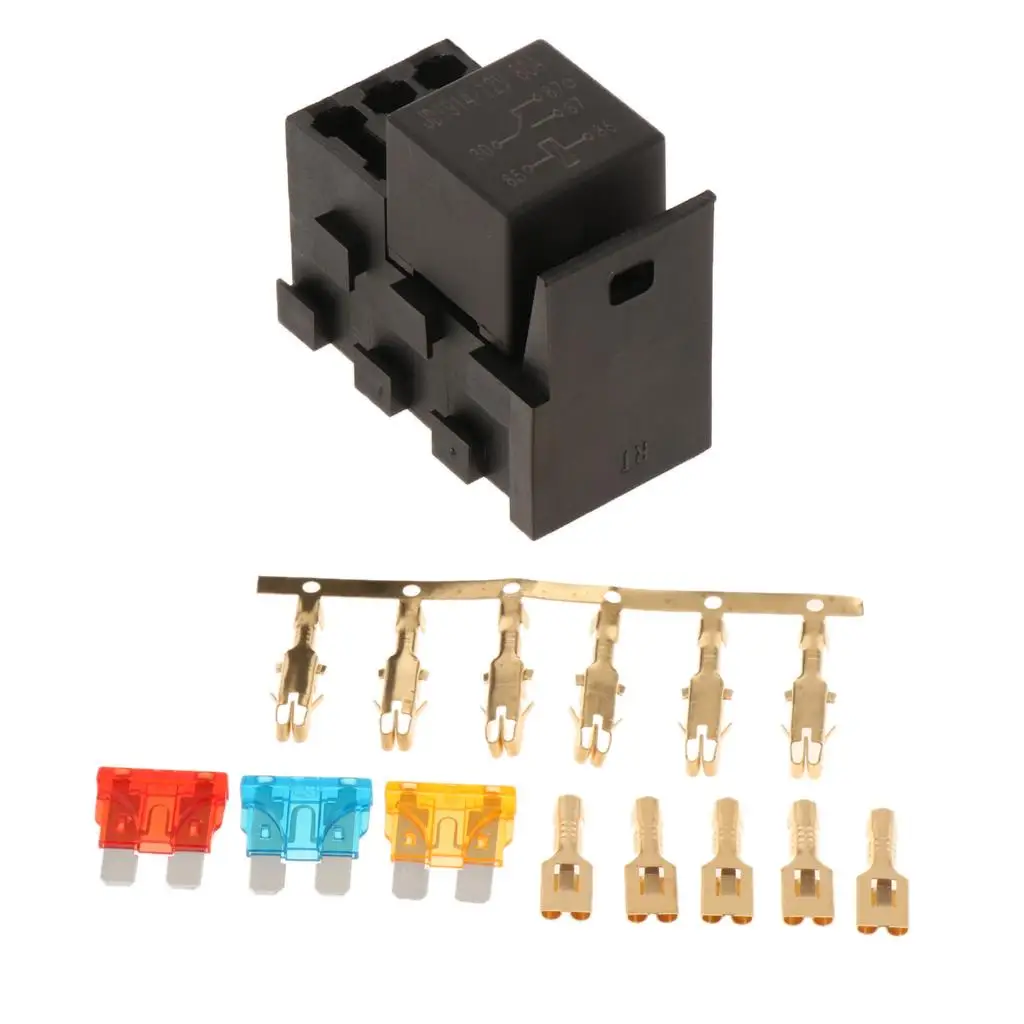 

Waterproof Relay/Fuse Block for Automotive and Marine [1-Slot Relay Holder] [3-Slot Blade Fuse Holder]