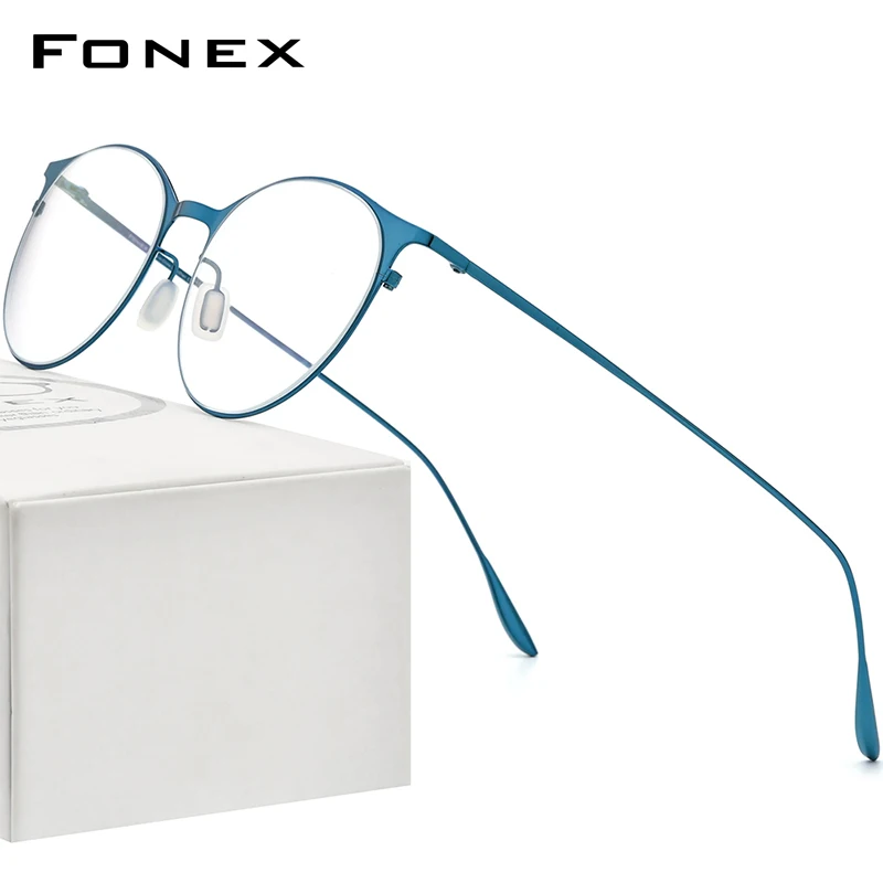 

FONEX Alloy Glasses Frame Women Ultralight Vintage Round Eyeglasses Female Retro Frames Eyewear 8106