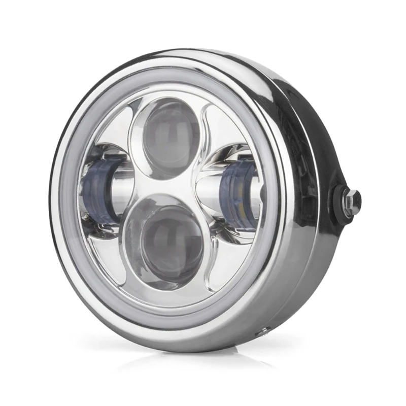 6.5Inch Motorcycle LED Headlight Headlamps with Round Projector Driving Light Scooters Work Light Auxiliary Light AOS