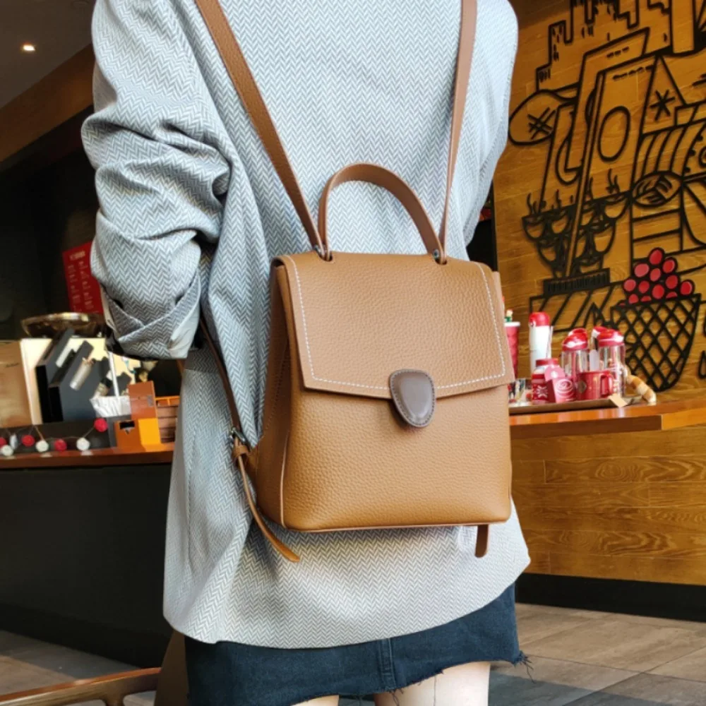 

Elegant Trend Moda Personalized Panelled Shoulder All-match Kores England Style Student Purses Commuter Preppy Women Backpacks