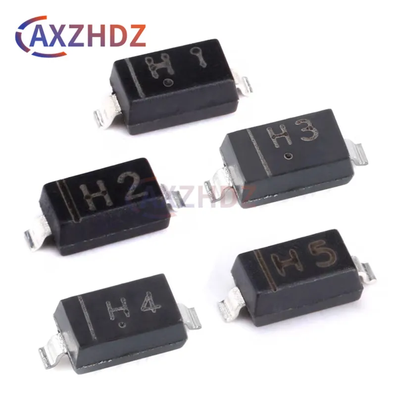 100PCS MMSZ5241B H1 11V MMSZ5242B H2 12V MMSZ5243B H3 13V MMSZ5244B H4 14V MMSZ5245B H5 15V T1G 350mW SOD-123 SMD Zener Diode