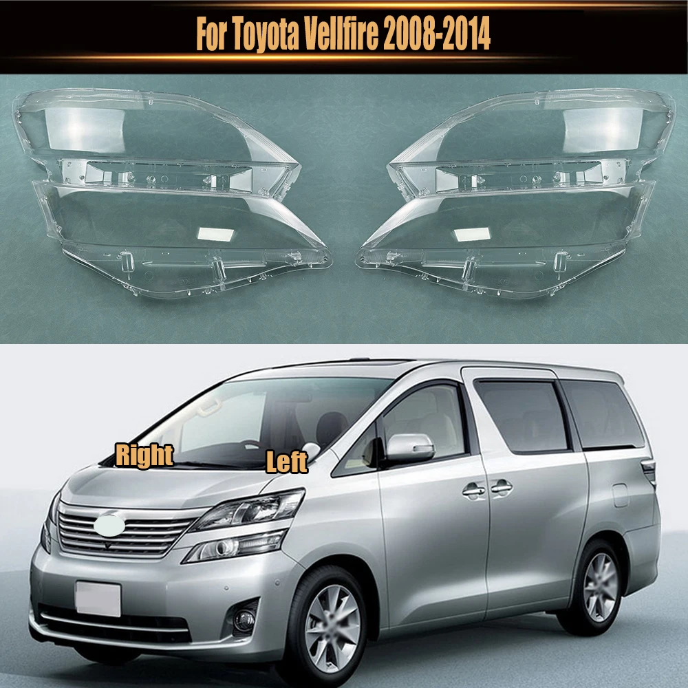 For Toyota Vellfire 2008-2014 Transparent Shade Mask Headlight Cover Lampshade Headlamp Shell Plexiglass Auto Replacement Parts