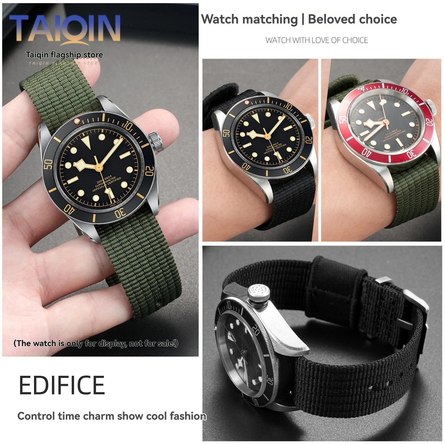 22mm High quality integrated nylon watchband For TUDOR collar hidden FXD M2542G247 /Biwan / 1958 series canvas strap