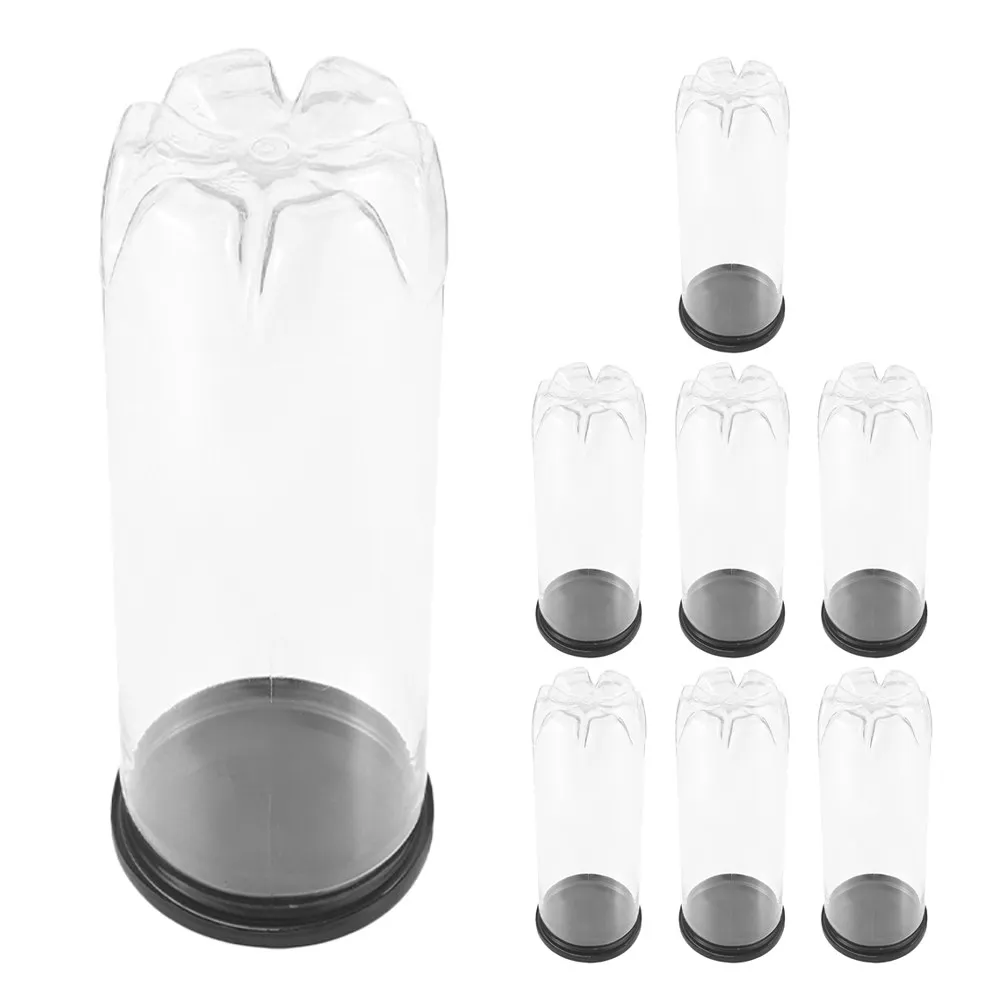 8Pcs Transparent Tennis Ball Storage Cylinder with Black Lid – Dustproof, Portable Organizer for Tennis & Pickleball