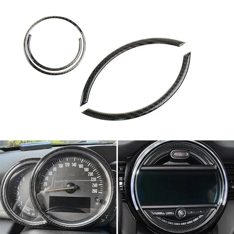 

For MINI ONE Cooper S JCW F54 F55 F56 F57 F60 2pcs Car Accessories Steering Wheel Dashboard Rim Navigation Screen Frame Trim