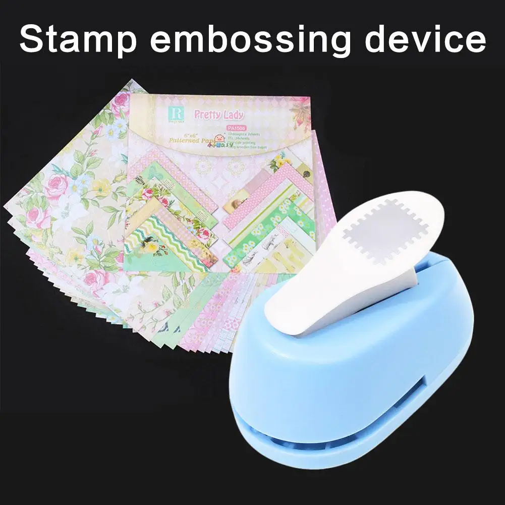 New Popular Stamp Shape Mini DIY Embossing Machine Round Hole Punch Toothed Manual Homework Student Creativity Binding Machine