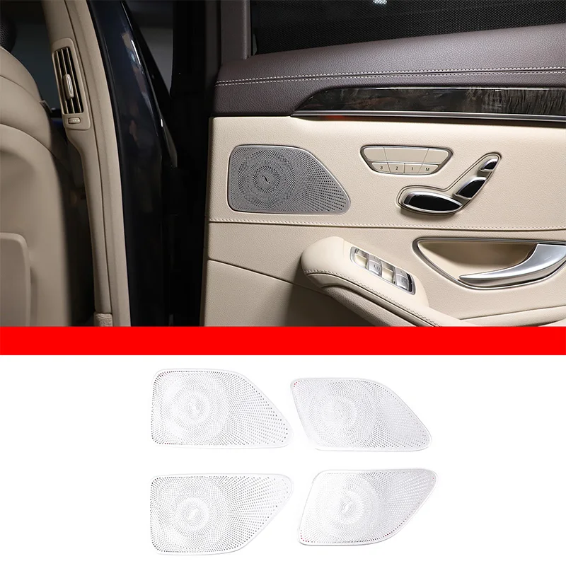 Autotür-Lautsprecherschutzabdeckung 4 Stück Türlautsprecher-Abdeckung Zierleisten-Aufkleber für Mercedes Benz S-Klasse W222 C217 A217 2014-2020