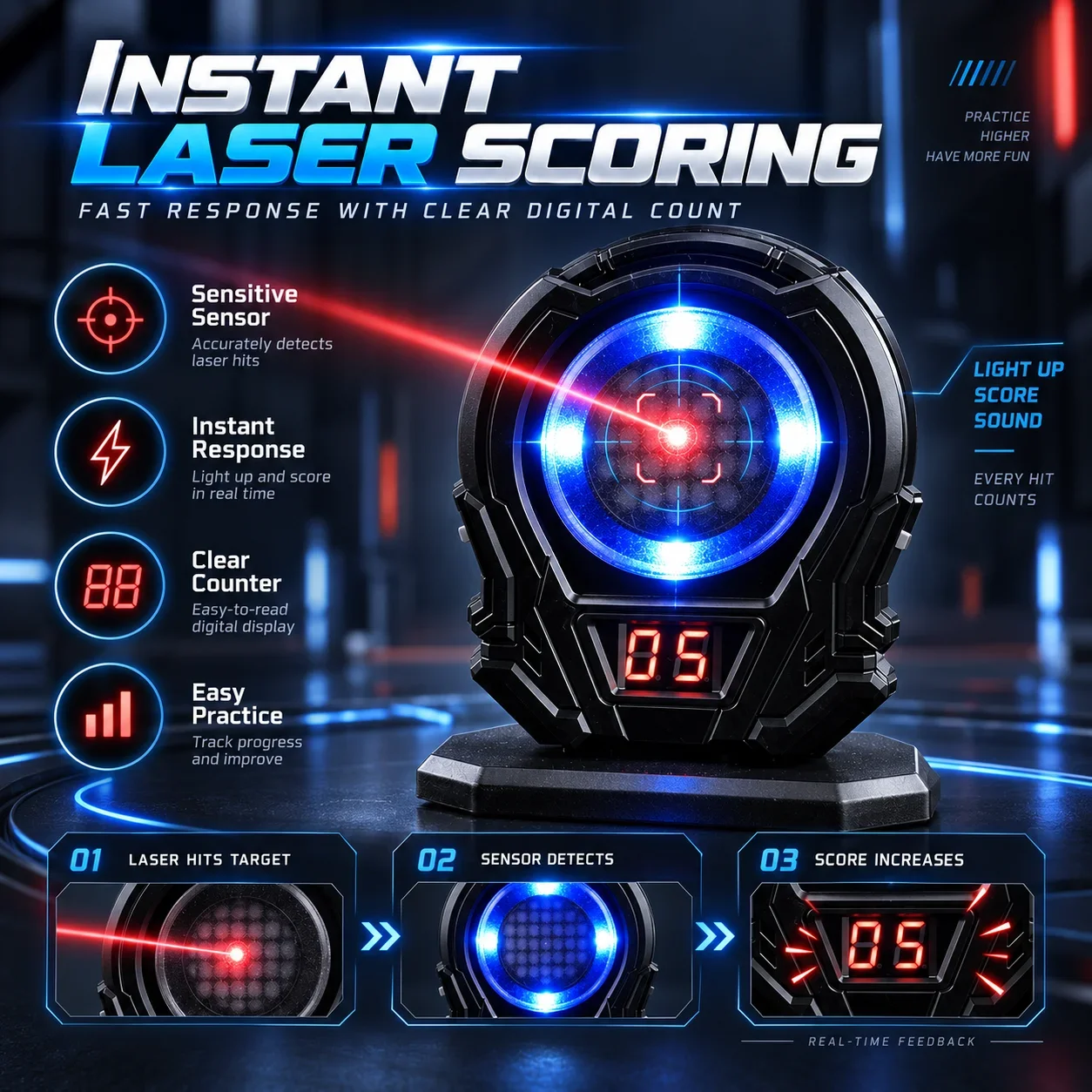 Sound Equipped Auto Scoring Model Target, Induction Design for Backyard Hobby Shooting Game
