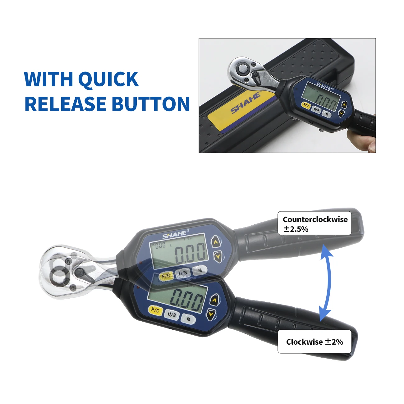 Fotografia 4: Chave de torque digital 1/4 polegadas 3/8 polegadas 1/2 polegadas profissional bicicleta reparação de carro chave de torque ajustável ferramentas manuais