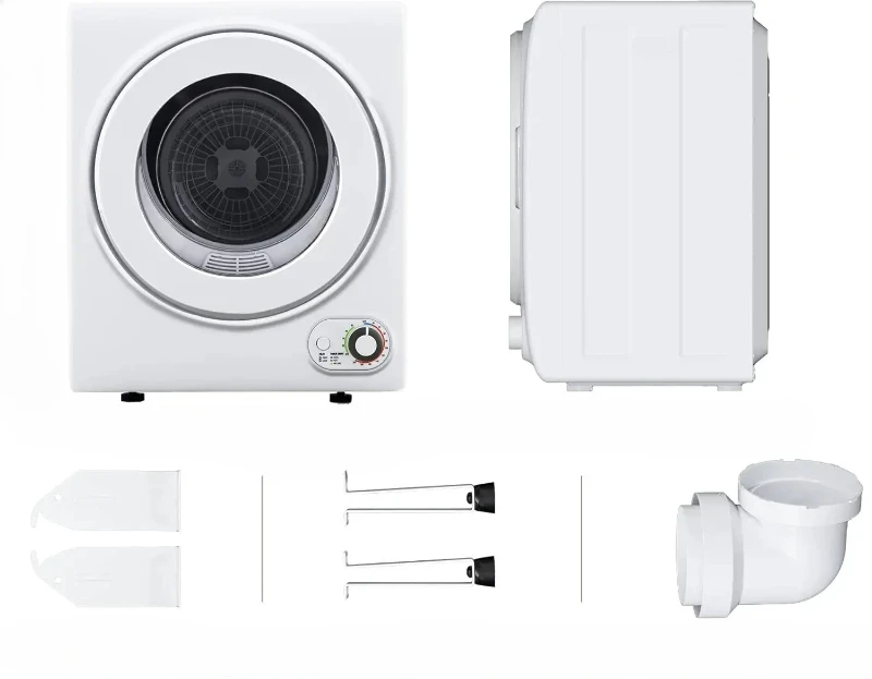L L #   Secador de ropa portátil de 110V, secadores de ropa compactos de 850W, secadores eléctricos de acero inoxidable con carga frontal de 1,5 pies cúbicos con