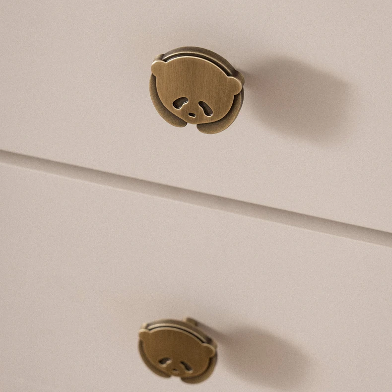 Panda furniture knob in antique brass — product image 12