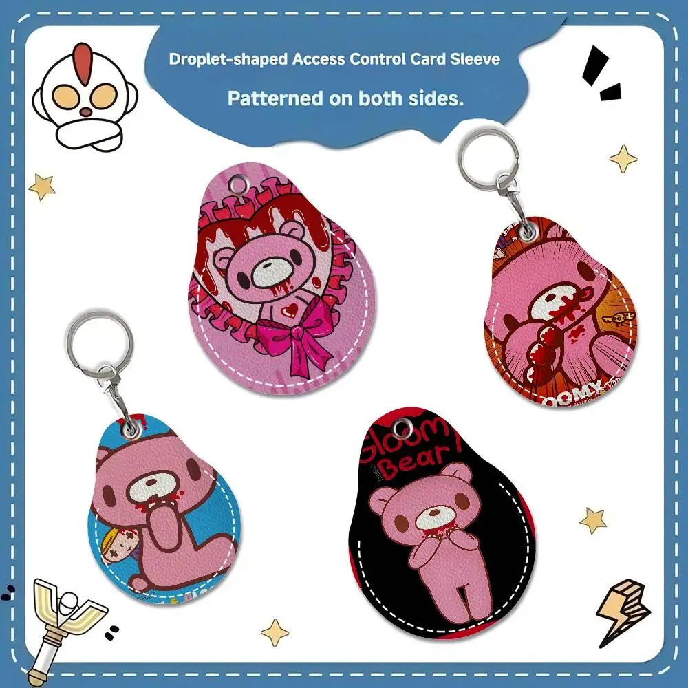 

Брелок для ключей с мультяшным мрачным медведем, защитный чехол для ключей от отеля/семьи, брелок для ID-карт