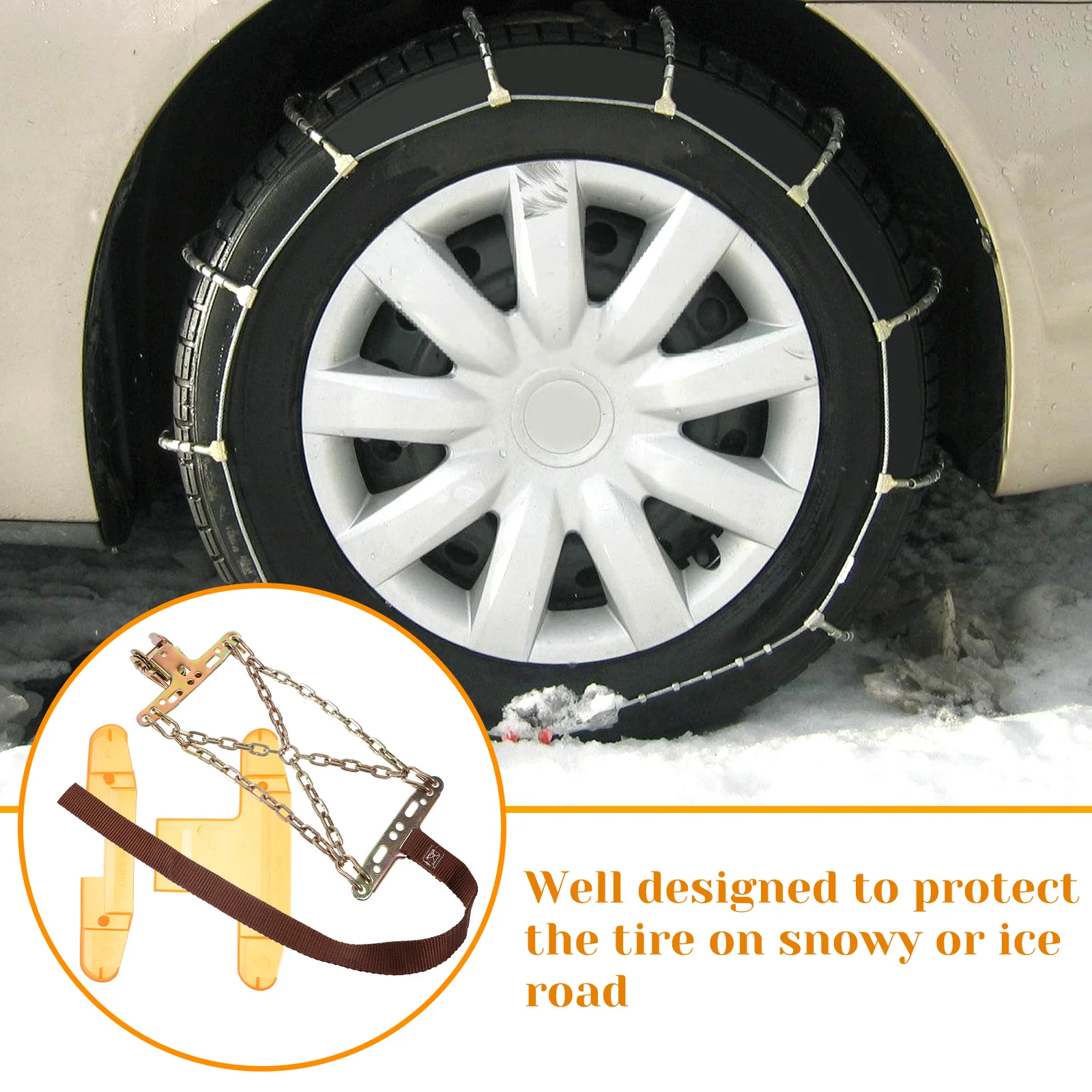 1PC Anti-Skid Vehicle SUV Wheel Chain Truck Car Wheel Tire Snow Ice Chain Belt Snow Chain Car Tire Chain