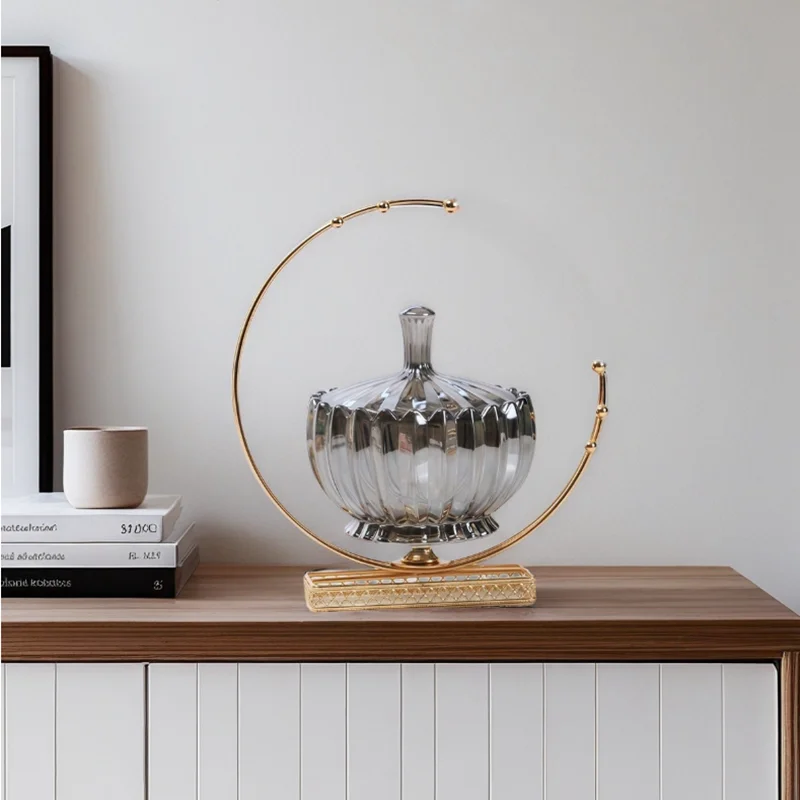 

Хрустальная стеклянная банка для хранения, ящик для хранения, банка для конфет, контейнер для хранения продуктов, закуски, ваза с фруктами, украшения для гостиной