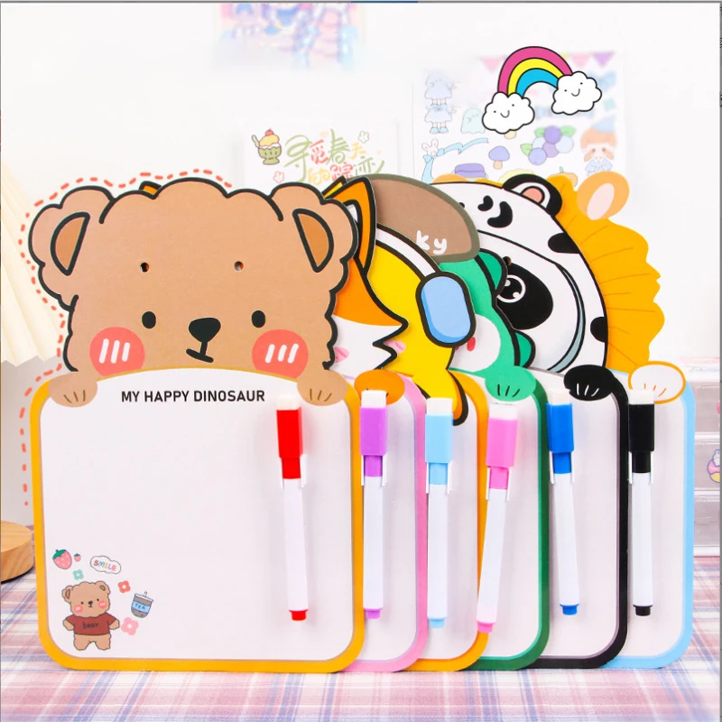 Kids Cartoon Erasable Drawing Board Kindergarten Early Learning Writing Graffiti Board Fun Cute Students Erasable Message Board