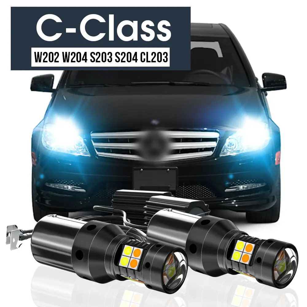 

2pcs LED Dual Mode Turn Signal+Daytime Running Light DRL Canbus Accessories For Mercedes Benz C-Class W203 W204 CL203 S203 S204