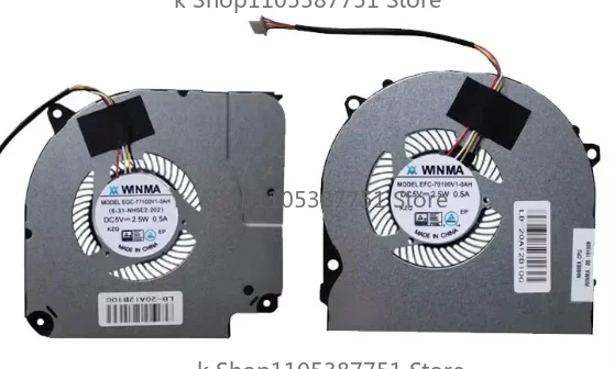 Laptop CPU GPU Cooling Fan EGC-77100V1-0AH For Hasee Z7M-CT5NA Z7M-CN7NA Z7M-CT7NK T58-V 6-31-NH5E2-202