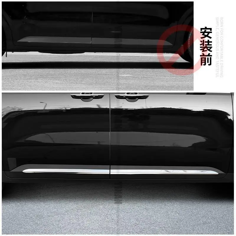 for Kia Carnival Sedona KA4 2021 2022 car door side skirt decoration ABS exterior modification upgrade accessories