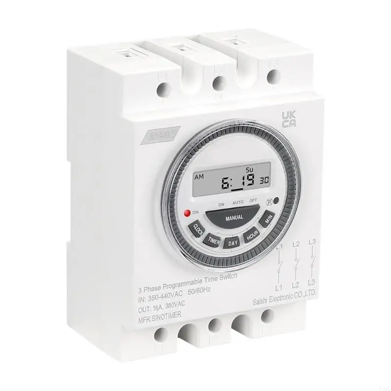 Timer numérique polyvalent avec écran d'écran rétroéclat-il Cover à poussière 3 phases Time Contrammer Timer Programmable Y4QC