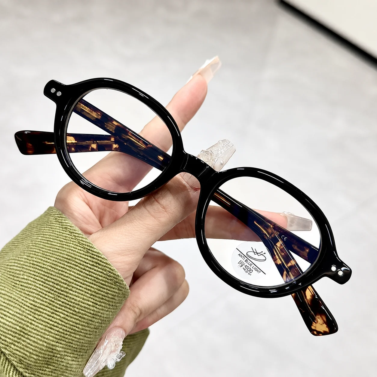 Vintage Oval Frame Blue Light Blocking Reading Glasses Magnifing Lens Man Eyepiece Plus Presbyopia Glasses 0+1+1.5+2.0+2.5+3.0+3