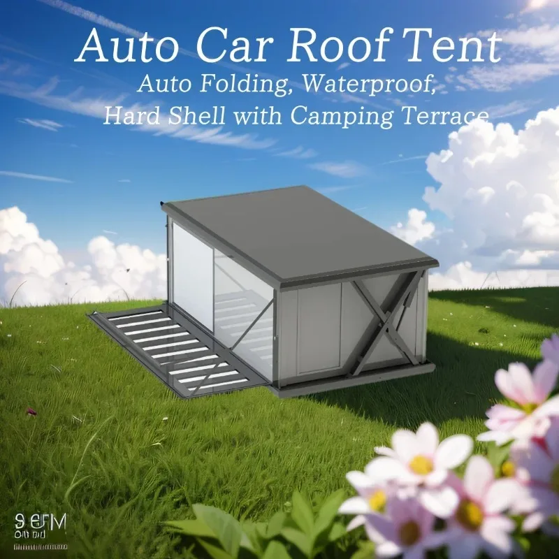 2-3 Person Auto Hard Shell Rooftop Tent for SUV Van Pickup Truck Car Camping Outdoor Aluminum Overland Roof Rack Top Tent