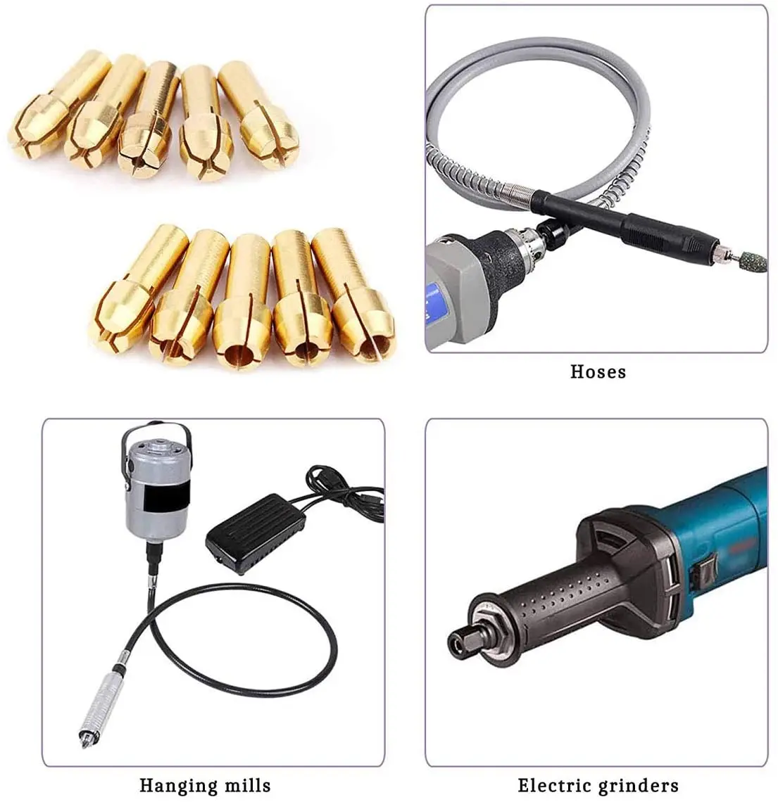 L-A Đồng Collet Mini Máy Mài Điện Nhanh Chóng Thay Đổi Mũi Khoan Chuck Bit Bộ 0.5-3.2Mm Đường Kính Chuôi 4.8Mm/0.19 ''Cho Dụng Cụ Quay