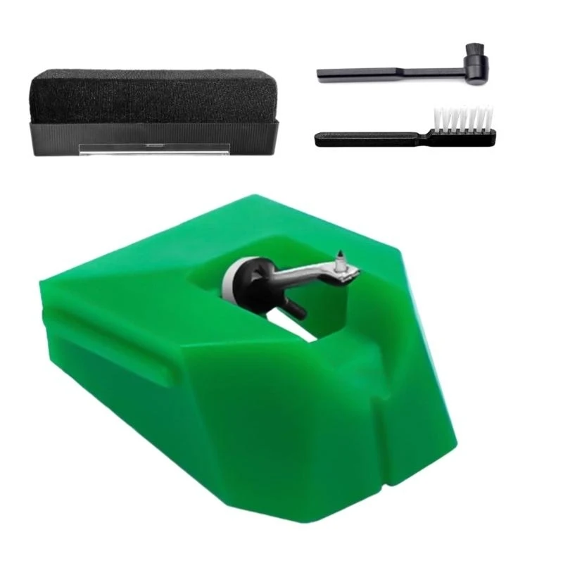 Diamond Tip Phonograph Needle Record Player Needle com escova reposição fonógrafo parte textura plástica para VMN95SP