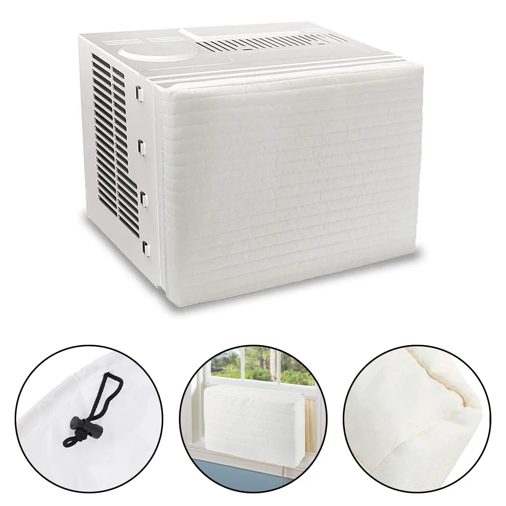 Soft Fabric Window AC Cover 53*38*7cm White Indoor Dust Protector Windproof Insulation For Wall Mounted Air Conditioner Home