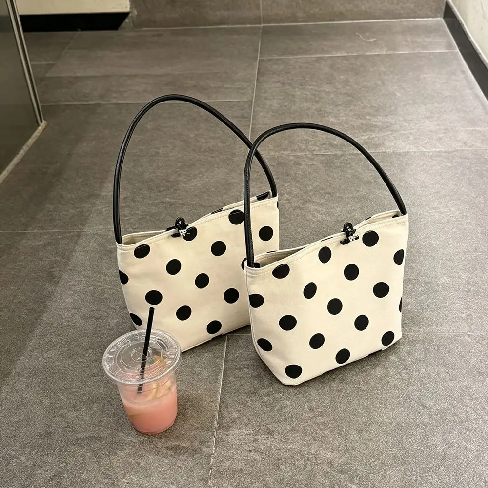 Polka Dot Pattern Polka Dot Shoulder Bag Shoulder Strap Handheld Handle Underarm Bag Portable Women's Handbag